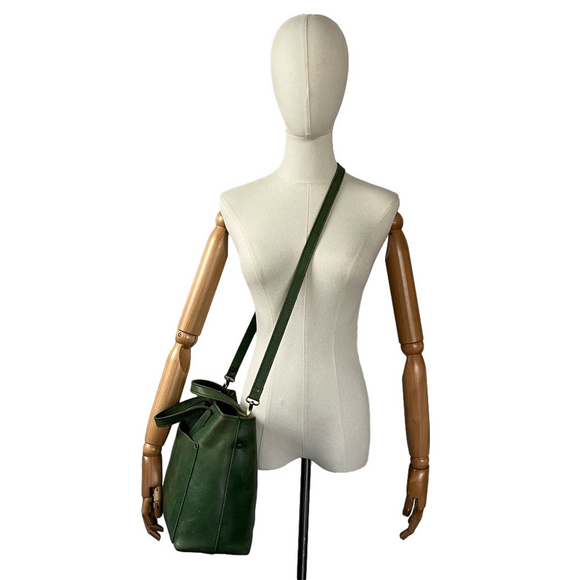 Portland Leather Goods Medium Zipper Crossbody Bag in Cowboy Mint Green - Picture 15 of 16